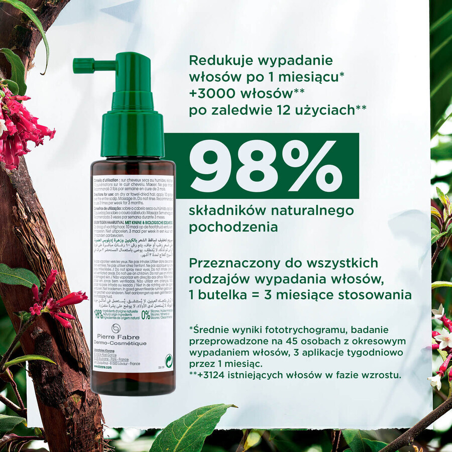 Kit Klorane, champú anticaída y falta de vitalidad, 400 ml + suero anticaída, 100 ml