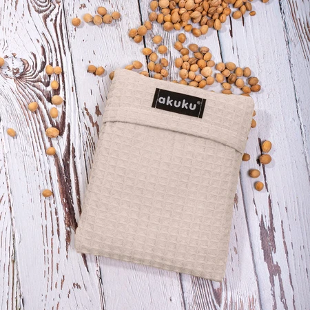 AKUKU, bolsa de agua caliente con huesos de cereza, beige, 13 x 16 cm, 1 unidad