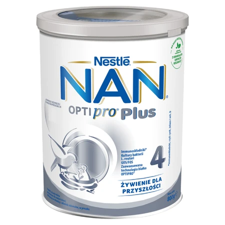 Nestlé NAN Optipro Plus 4, leche modificada para niños mayores de 2 años, 2 x 800 g