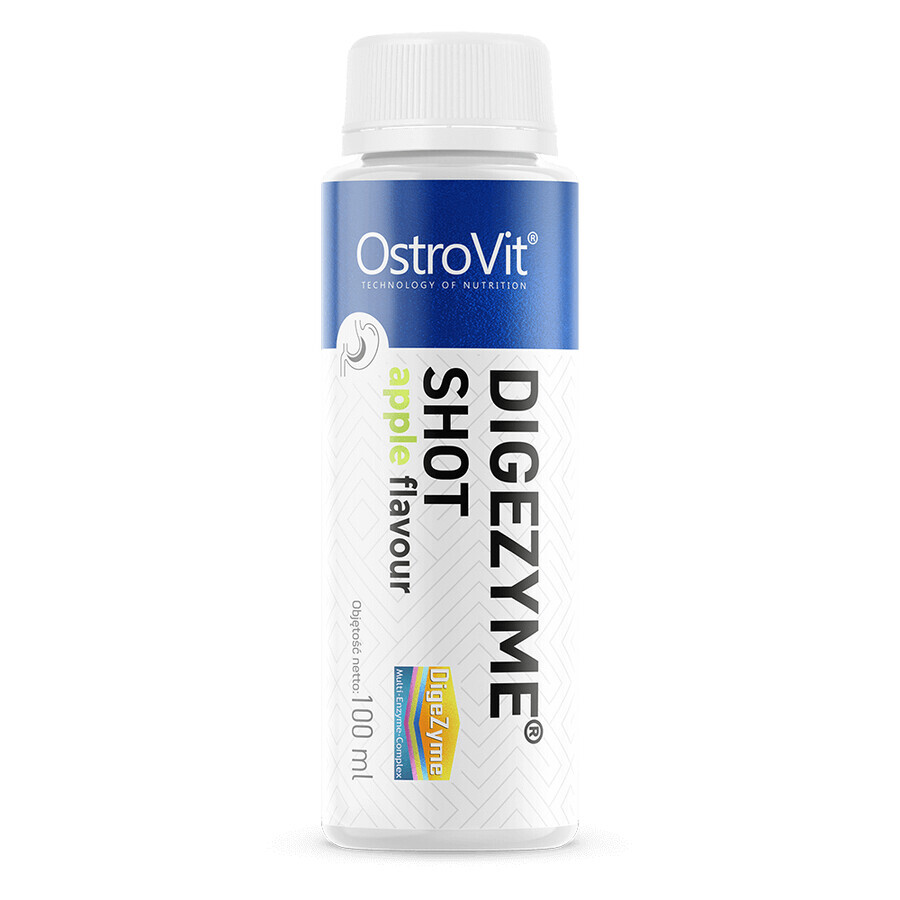 OstroVit Digezyme Shot, enzime digestive, aromă de mere, 100 ml