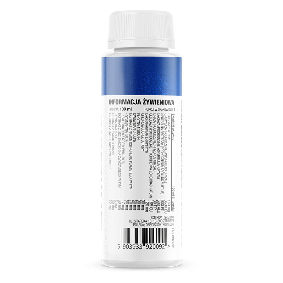 OstroVit Digezyme Shot, enzime digestive, aromă de mere, 100 ml