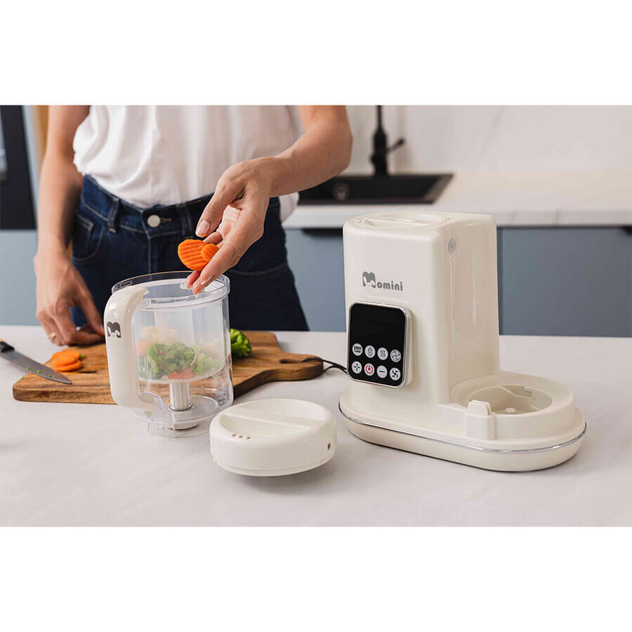 Momini MiniChef, mixeur à vapeur avec fonction chauffe-biberon 7in1