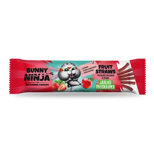 Bunny Ninja Fruit Straws, fruit snack, apple-strawberry, 16 g