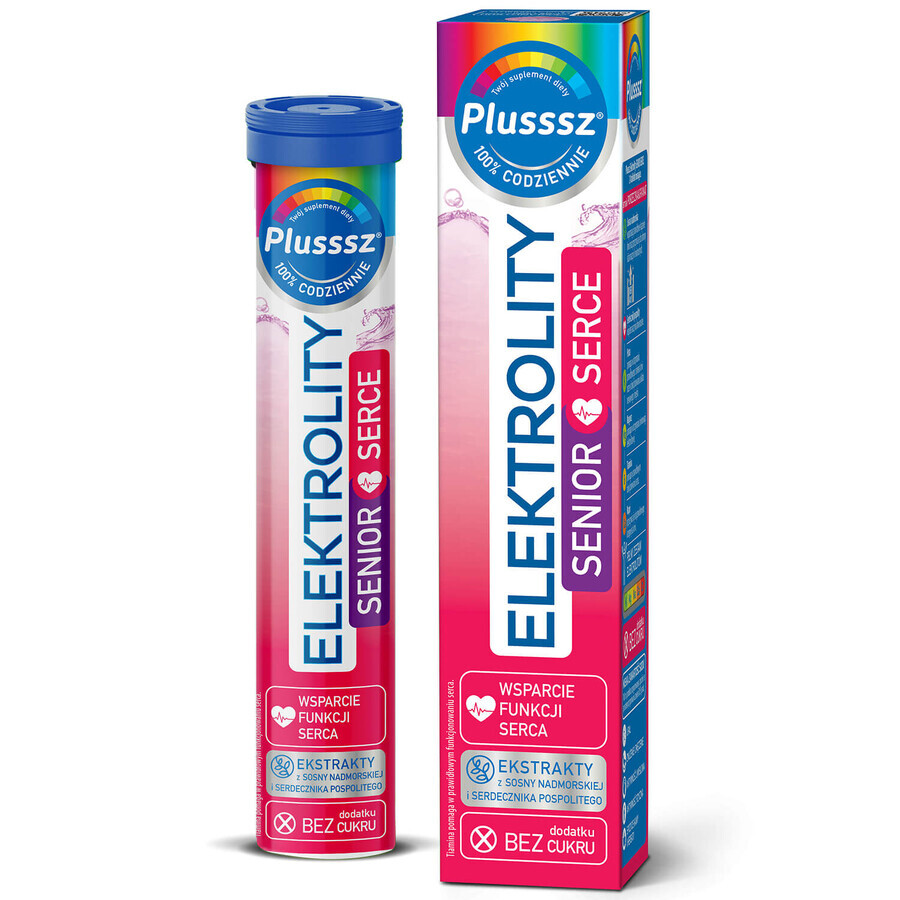 Plusssz Electrolytes Senior Heart, no sugar added, 24 effervescent tablets