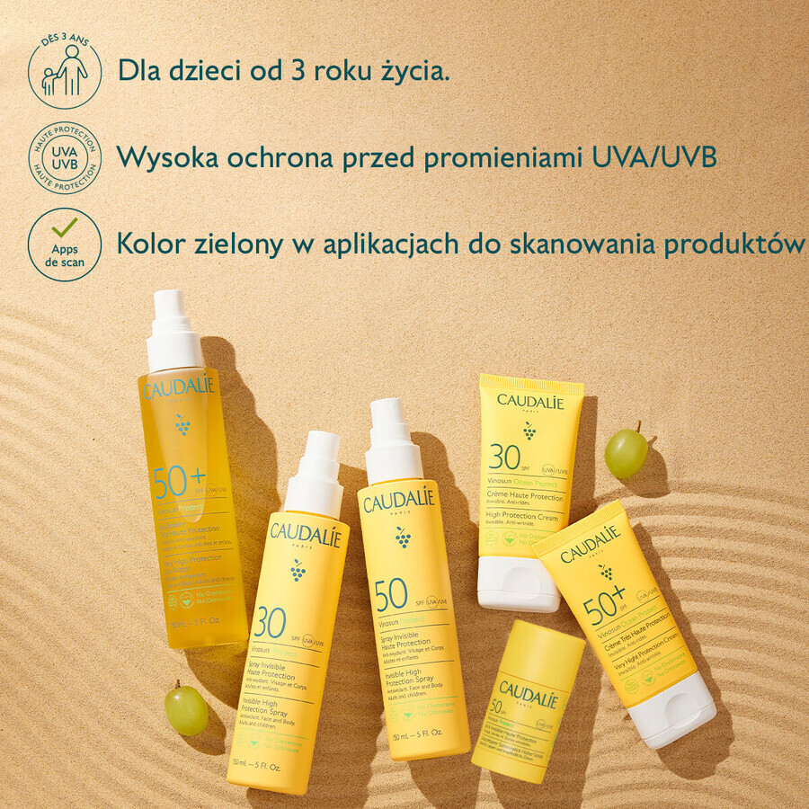 Caudalie Vinosun Protect, onzichtbare, lichte crème met zeer hoge bescherming, SPF 50+, 40 ml