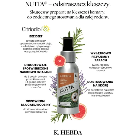Hebda Nutta, repelente de garrapatas, 100 ml