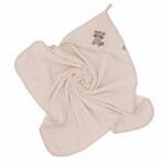 Bocioland, bath cover, 80 x 80 cm, 100% cotton, hooded towel, color beige, raccoon, 1 piece