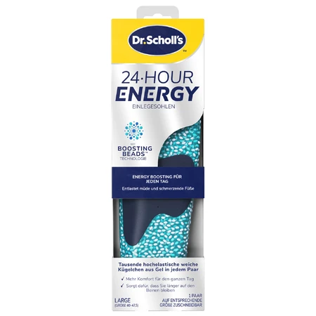 Dr. Scholl's, plantillas para zapatos, Energy 24H, talla L 40-47, 2 unidades