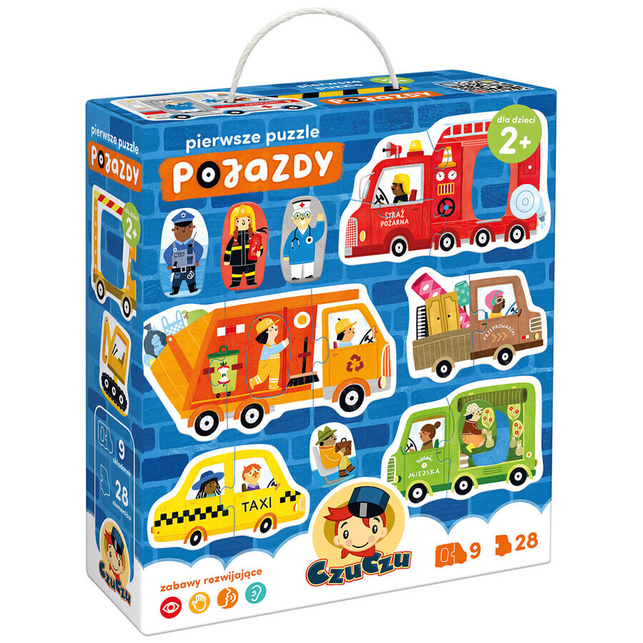 CzuCzu Primo Puzzle Veicoli, puzzle per bambini, da 2 anni, 28 elementi