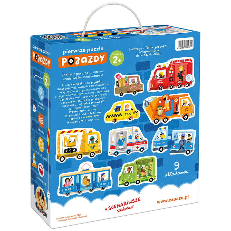 CzuCzu Primo Puzzle Veicoli, puzzle per bambini, da 2 anni, 28 elementi