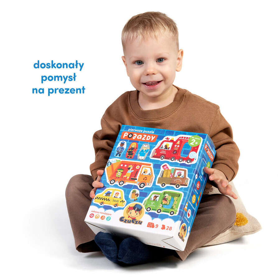 CzuCzu Primo Puzzle Veicoli, puzzle per bambini, da 2 anni, 28 elementi