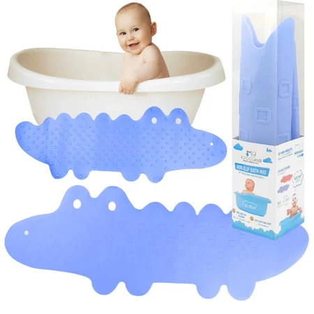 Bocioland, Anti-Rutsch-Badematte, blaues Krokodil, 1 Stück