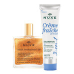 Coffret Nuxe Huile Prodigieuse Or, huile sèche aux particules dorées pour le corps, le visage et les cheveux, 50 ml + crème hydratante 3 en 1, 100 ml pour 1 sou Coffret Nuxe Huile Prodigieuse Or, huile sèche aux particules dorées pour le corps, le visage et les cheveux, 50 ml + crème hydratante 3 en 1, 100 ml pour 1 sou