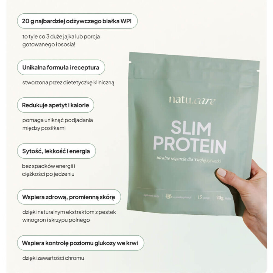 Natu Care Slim Protein, gusto pistacchio, 375 g