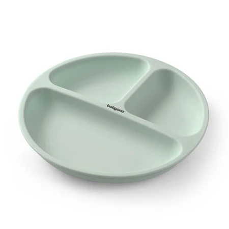 BabyOno, siliconen schoteltje met zuignap, groen, vanaf 6 maanden, 1 st.
