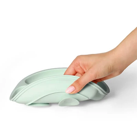 BabyOno, siliconen schoteltje met zuignap, groen, vanaf 6 maanden, 1 st.