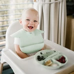 BabyOno, siliconen schoteltje met zuignap, groen, vanaf 6 maanden, 1 st.