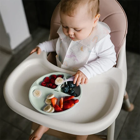 BabyOno, siliconen schoteltje met zuignap, groen, vanaf 6 maanden, 1 st.