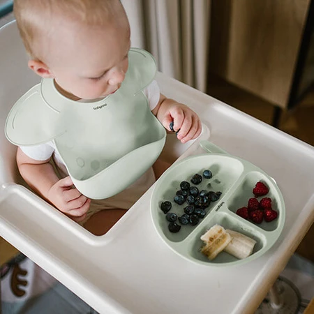 BabyOno, siliconen schoteltje met zuignap, groen, vanaf 6 maanden, 1 st.