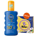 Nivea Sun Kids Protect & Care 5in1, spray de protecție solară pentru copii, cu decolorare, SPF 50+, 200 ml + joc Dobble gratuit Nivea Sun Kids Protect & Care 5in1, spray de protecție solară pentru copii, cu decolorare, SPF 50+, 200 ml + joc Dobble gratuit