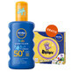 Nivea Sun Kids Protect &amp; Care 5in1, spray de protecție solară pentru copii, cu decolorare, SPF 50+, 200 ml + joc Dobble gratuit