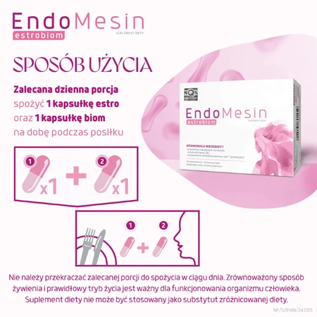 EndoMesin Estrobiom, 30 cápsulas estro + 30 cápsulas biom