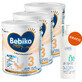 Set Bebiko Pro+ 3 Nutriflor Pro+, modified milk, over 1 year, 3 x 700 g + Ziajka, body and hair washing gel for children, over 6 months, 400 ml free of charge