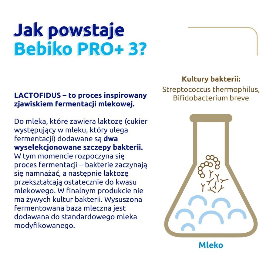 Set Bebiko Pro+ 3 Nutriflor Pro+, latte modificato, oltre 1 anno, 3 x 700 g + Ziajka, gel lavante per corpo e capelli per bambini, oltre 6 mesi, 400 ml in omaggio