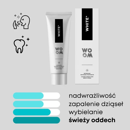 Woom, White +, antibakterielle Aufhellungszahnpasta, 75 ml