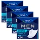 Set Tena Men Active Fit, semelles anatomiques pour hommes, niveau 1, 4 x 24 pièces