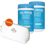 Set peptide de colagen Vital Proteins, aromă neutră, 2 x 284 g + pungă cosmetică gratuită Set peptide de colagen Vital Proteins, aromă neutră, 2 x 284 g + pungă cosmetică gratuită