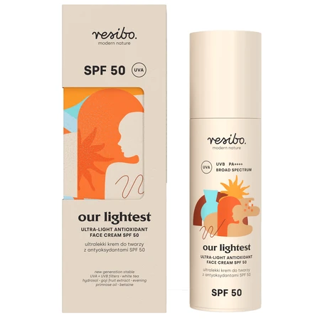 Resibo Our Lightest, ultralight face cream with antioxidants, SPF 50, 50 ml