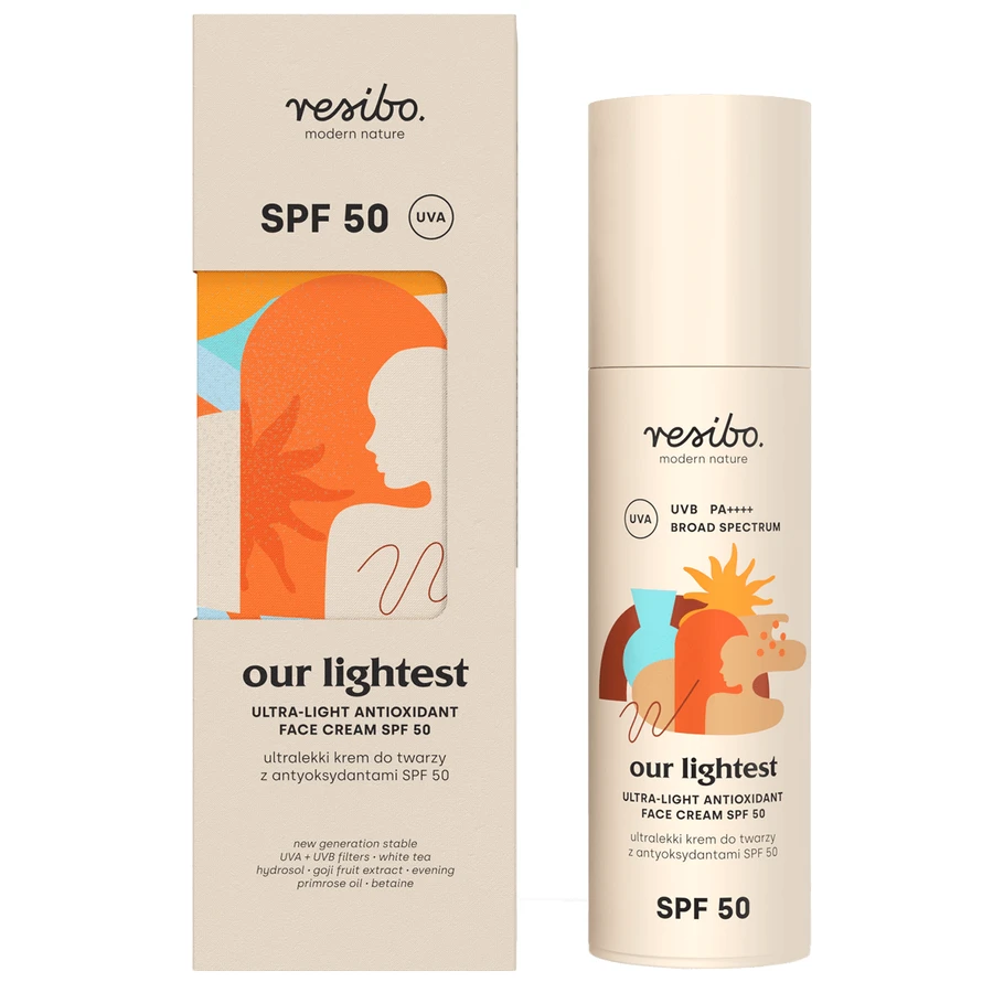 Resibo Our Lightest, ultralight face cream with antioxidants, SPF 50, 50 ml