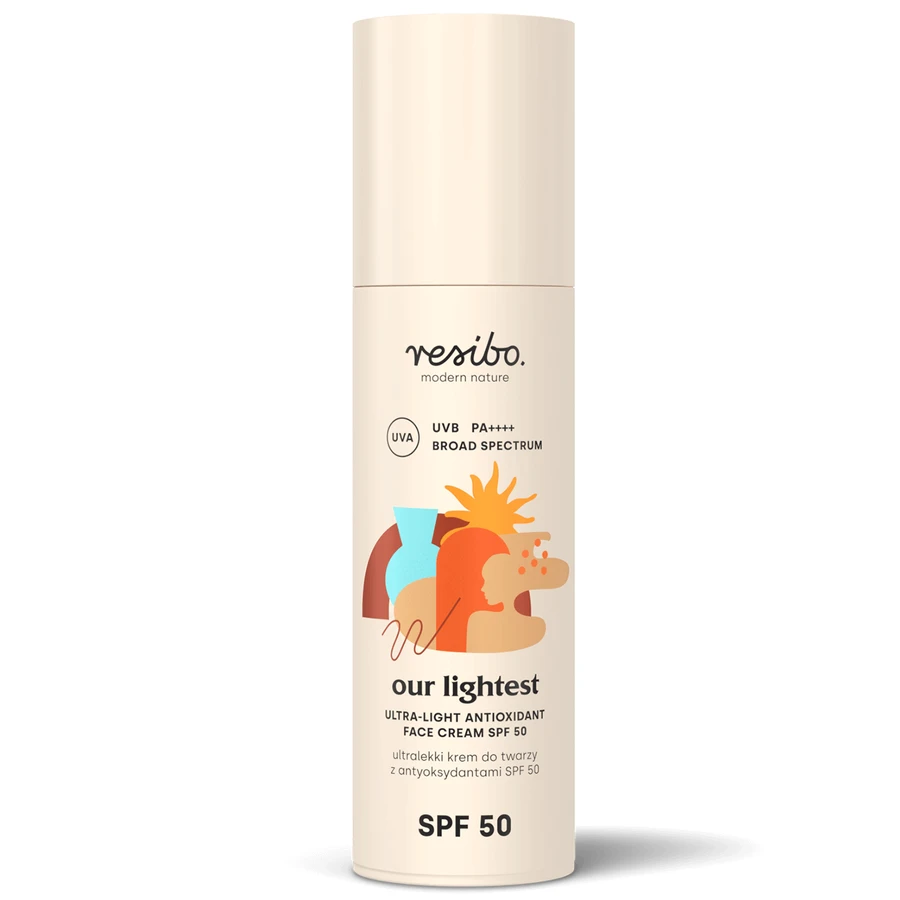 Resibo Our Lightest, ultralight face cream with antioxidants, SPF 50, 50 ml