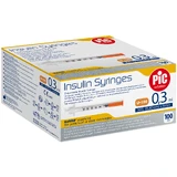 Jeringas de insulina Pic Solution, jeringa de insulina de 0,3 ml con aguja 31G (0,25 mm) x 8 mm, 100 unidades