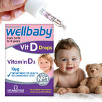 Vitabiotics Wellbaby Vitamina D picături, 30 ml Vitabiotics Wellbaby Vitamina D picături, 30 ml