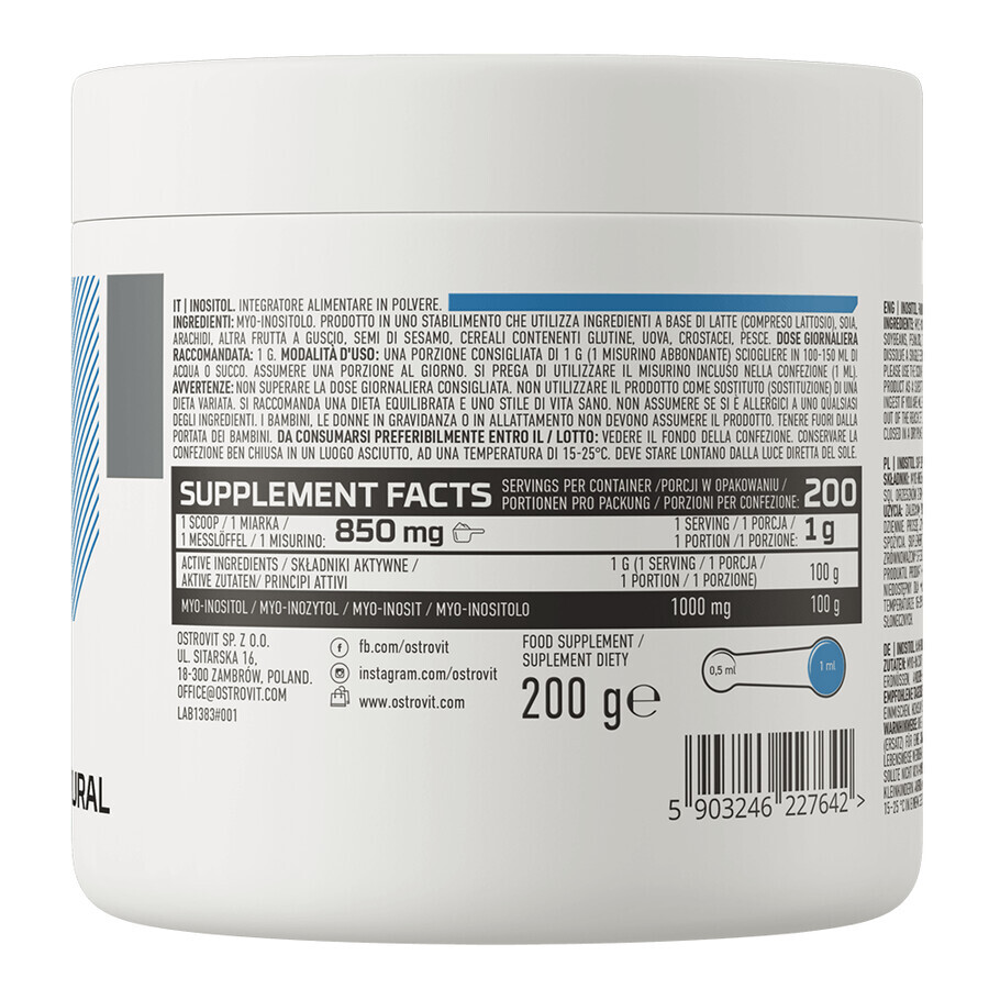 OstroVit Inositolo, aroma naturale, 200 g