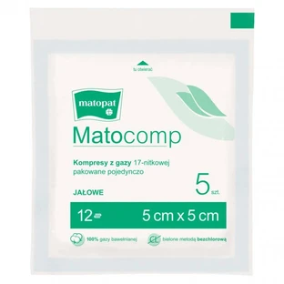 Matopat Matocomp, sterile gauze compresses, 17-threaded, 12 layers, 5 cm x 5 cm, 5 pieces