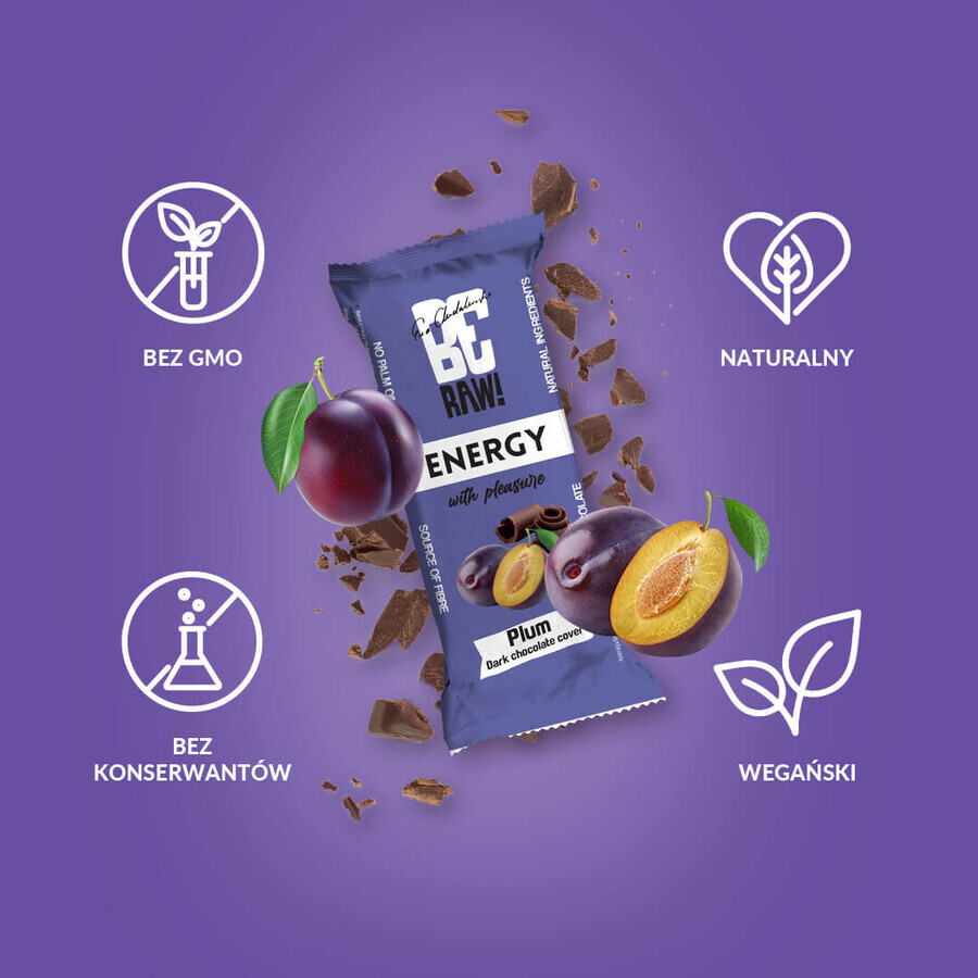 Set BeRAW! Energy, energy bar, plum, dark chocolate, 4 x 40 g