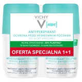 Vichy, roll-on anti-transpirant, traitement anti-transpirant contre la transpiration excessive, 48 h, 2 x 50 ml