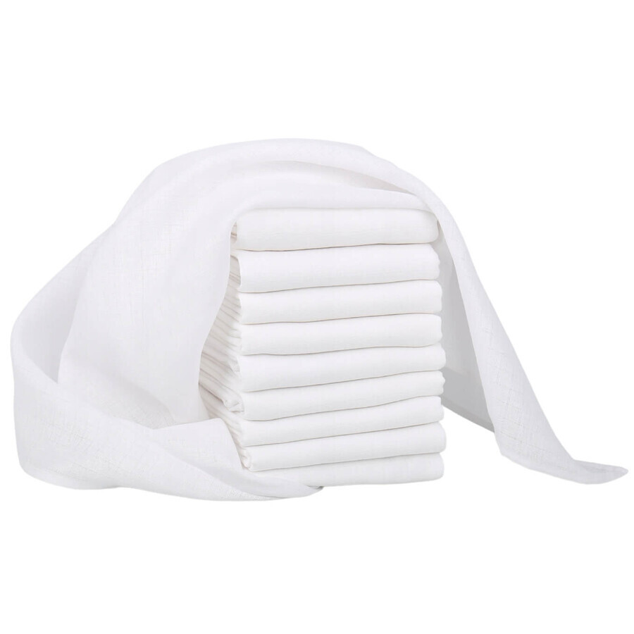 Bocioland, 115 g/m2 tetan diapers, white, 60 x 80 cm, 10 pieces