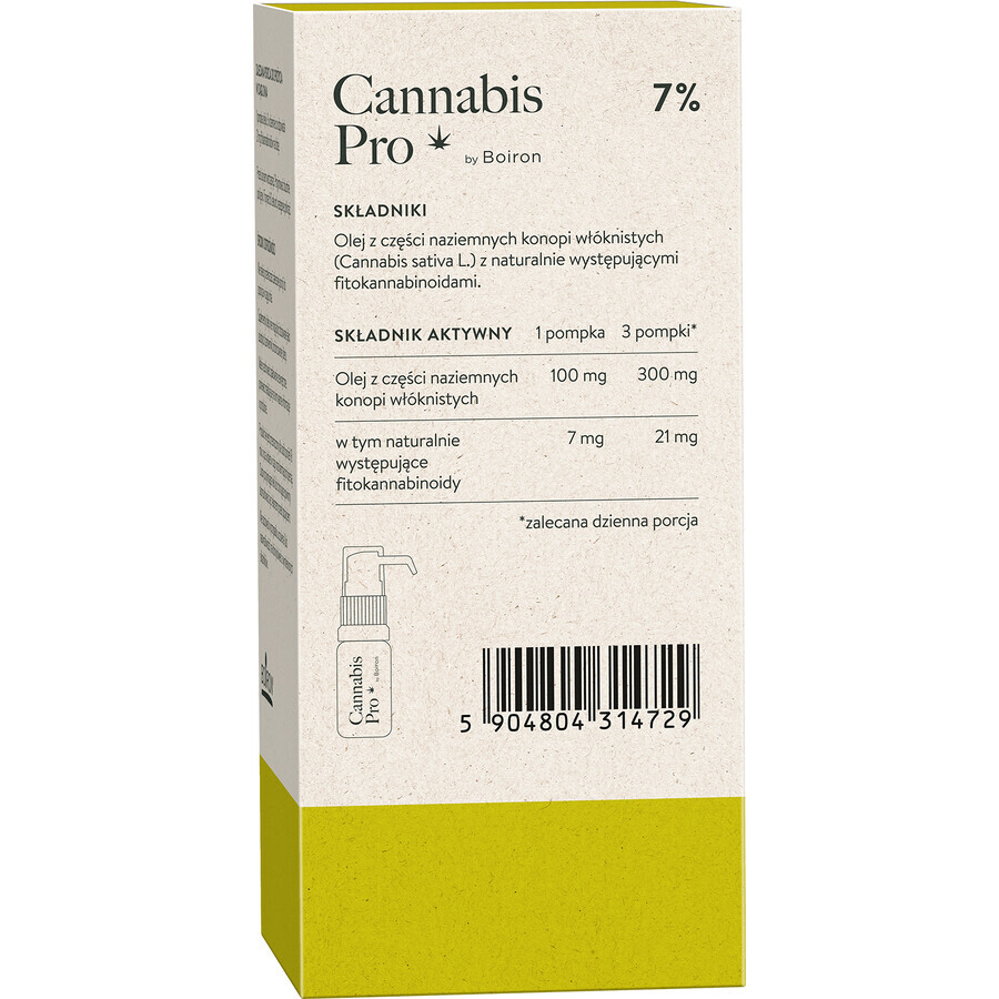 Boiron Cannabis Pro 7%, hemp oil, 11 ml