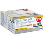 Pic Solution Insulinespuiten, 0,5 ml insulinespuit met 31G (0,25 mm) x 8 mm naald, 100 stuks