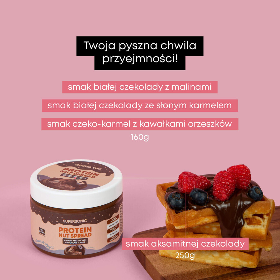 Supersonic, peanut cream, white chocolate flavor with salted caramel and nut pieces, 160 g