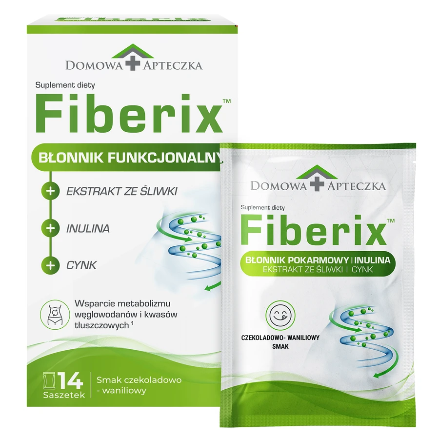 Fiberix, chocolade-vanillesmaak, 14 zakjes