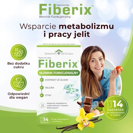 Fiberix, chocolade-vanillesmaak, 14 zakjes
