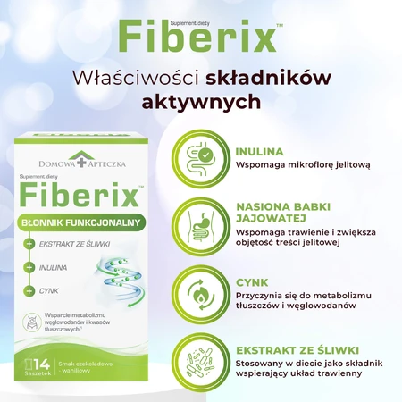 Fiberix, chocolade-vanillesmaak, 14 zakjes