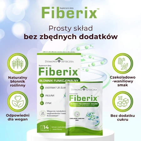 Fiberix, chocolade-vanillesmaak, 14 zakjes