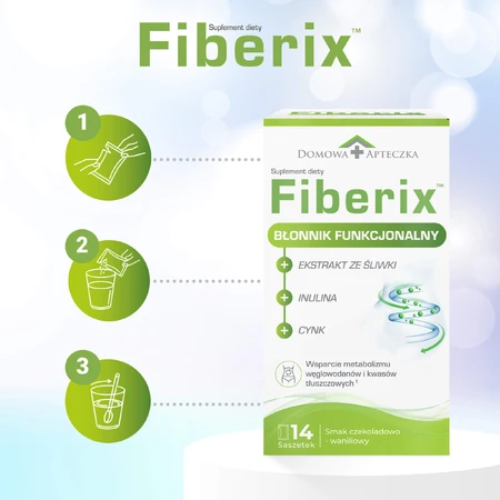 Fiberix, chocolade-vanillesmaak, 14 zakjes