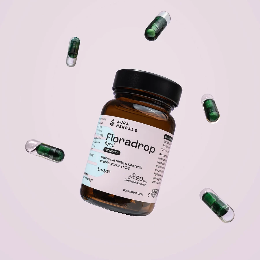 Aura Herbals Floradrop femi, probiotic, 20 capsules